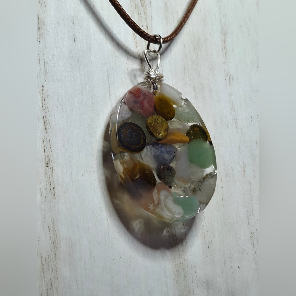 Handmade Multi Gemstone Pendant Necklace - Picture 4 of 6
